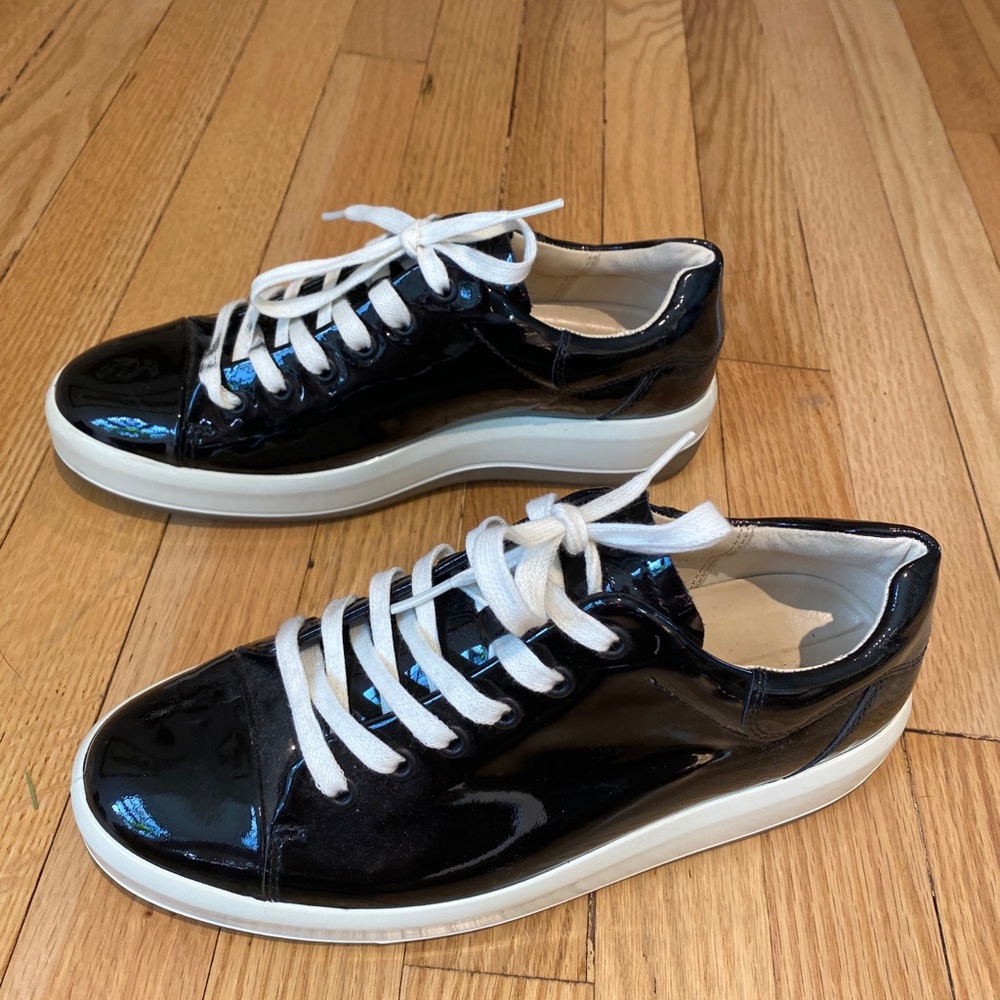 Ecco black patent sneakers